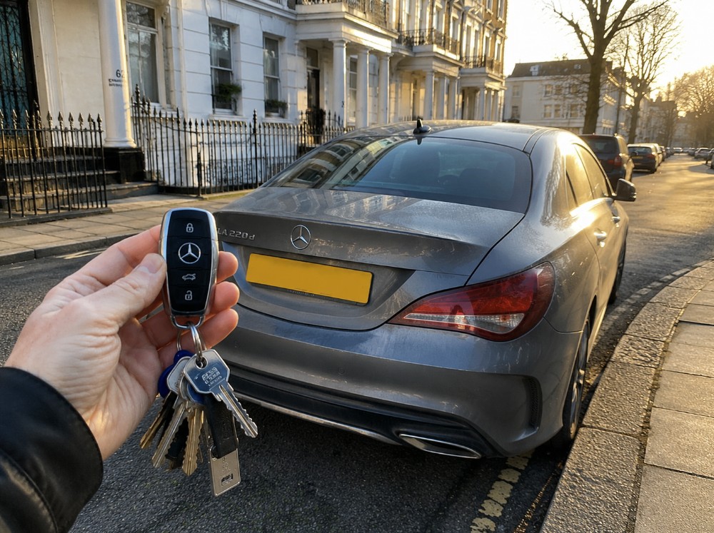 Diagnostic testing for a car key not recognised fault